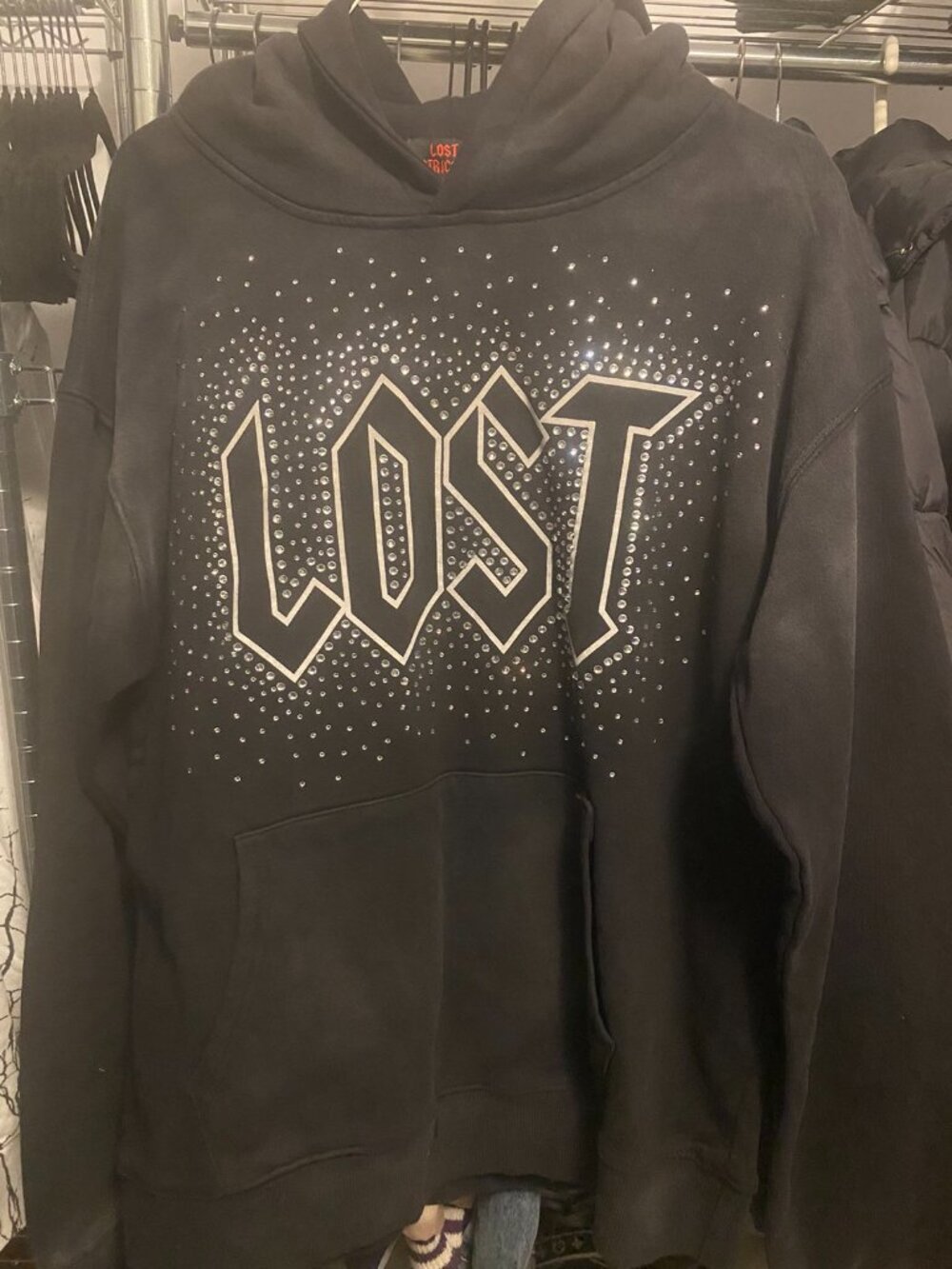 Lost Intricacy Black Rhinestone Cobra Graphic Pullover Hoodie Size S